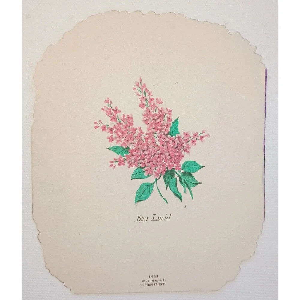 Vintage Die Cut Valentine's Card From Secret Pal Flowers Hyacinths 1951